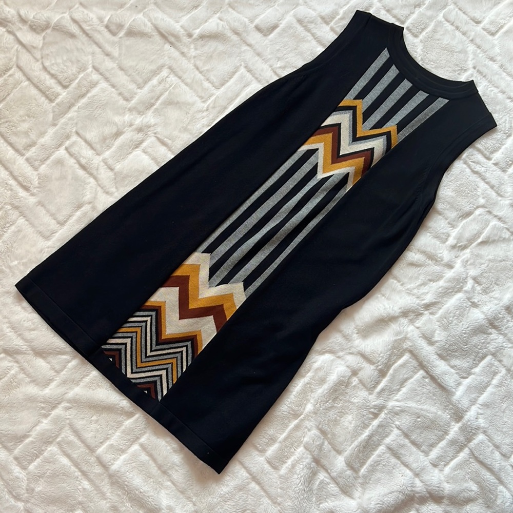 Missoni for Target Black Midi Dress with Chevron Stripe Detail
